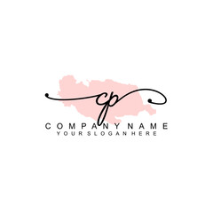 CP initial Signature logo template vector