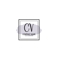 Letter CV minimalist wedding monogram vector