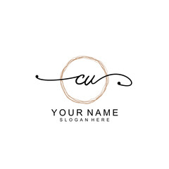 CV initial Signature logo template vector