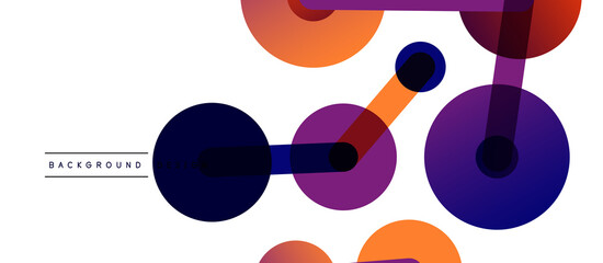 Abstract background. Round dots connected by lines. Trendy techno business template for wallpaper, banner, background or landing
