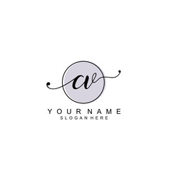 CV initial  Luxury logo design collection