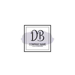 Letter DB minimalist wedding monogram vector