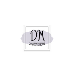 Letter DM minimalist wedding monogram vector