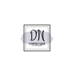 Letter DN minimalist wedding monogram vector
