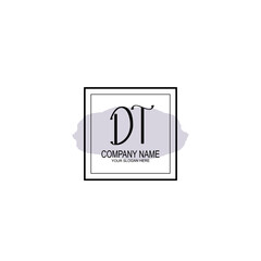 Letter DT minimalist wedding monogram vector