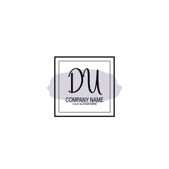 Letter DU minimalist wedding monogram vector