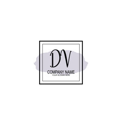 Letter DV minimalist wedding monogram vector