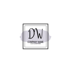 Letter DW minimalist wedding monogram vector