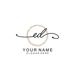 ED initial Signature logo template vector