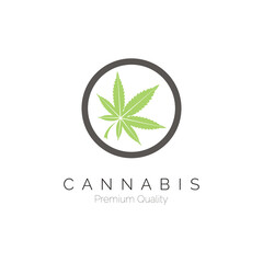 Cannabis marijuana cbd hemp leaf logo and symbol for brand or company
