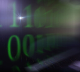 Computer code 01 blur It is a computer language used to access information. or modern wireless network communication technology