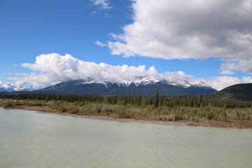 Mountains And Clouds, Jasper National Park, Alberta
