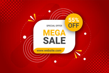 orange background with  elements sale banner