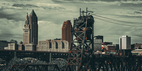 Cleveland Skyline - Moody/Industrial