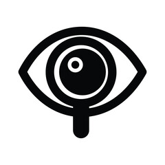 Eye magnifier Vector icon which is suitable for commercial work and easily modify or edit it

