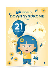 World Down Syndrome Day Poster. Suitable for covers, posters, banners, and other marketing purposes.