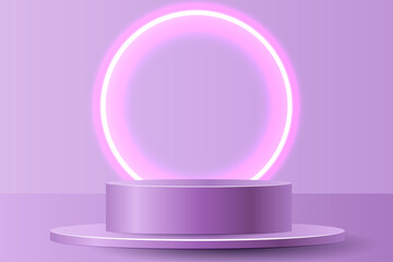 Obraz premium Background vector 3d purple pastel rendering with podium and minimal purple products scene