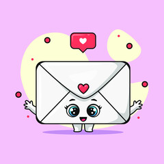 Cute Envelope Character With Heart. Suitable for covers, posters, banners, and other marketing purposes.