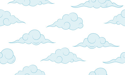 Clouds seamless pattern. Clouds collection chinese style.