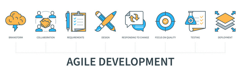 Agile development concept vector infographics