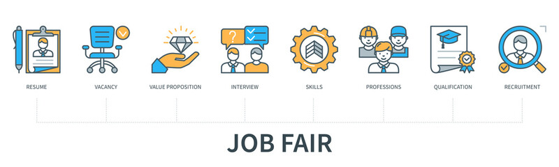 Job fair concept vector infographics