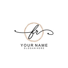 FR initial Signature logo template vector