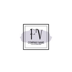 Letter FV minimalist wedding monogram vector