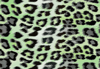 Full seamless leopard cheetah animal skin pattern. Ornamental Green Gray Design for women textile fabric printing. Suitable for trendy fashion use.