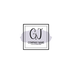 Letter GJ minimalist wedding monogram vector