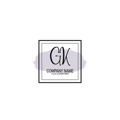 Letter GK minimalist wedding monogram vector