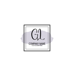 Letter GL minimalist wedding monogram vector
