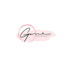 GR initial Signature logo template vector