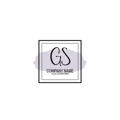Letter GS minimalist wedding monogram vector