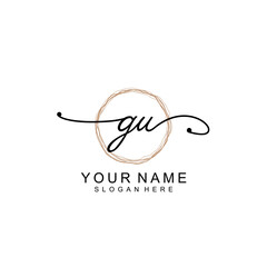 GU initial Signature logo template vector