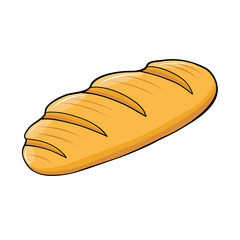 wheat loaf hand drawn in cartoon style