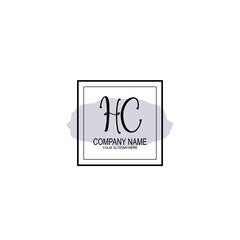 Letter HC minimalist wedding monogram vector