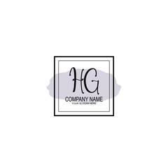 Letter HG minimalist wedding monogram vector