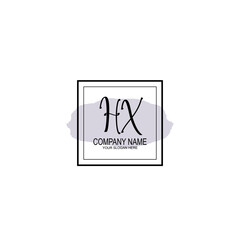 Letter HX minimalist wedding monogram vector