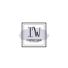 Letter IW minimalist wedding monogram vector