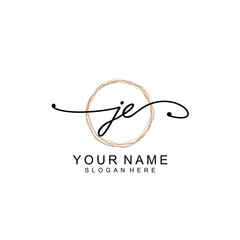 JE initial Signature logo template vector