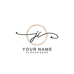 JI initial Signature logo template vector