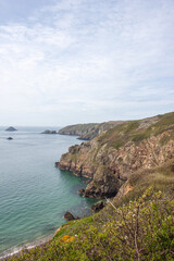 Fototapeta na wymiar View of coastline and cliffs, Sark, Channel Islands
