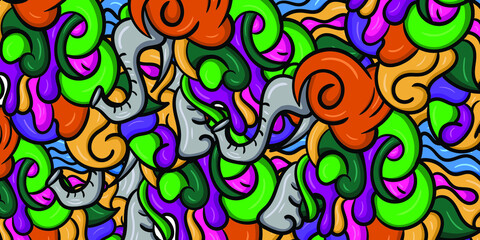 psychedelic art background. colorful ethnic abstract background illustration