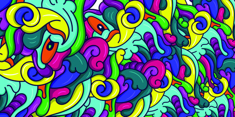 psychedelic art background. colorful ethnic abstract background illustration