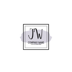 Letter JW minimalist wedding monogram vector