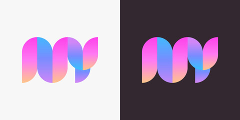 Gradient New York logo. NY design logotype.