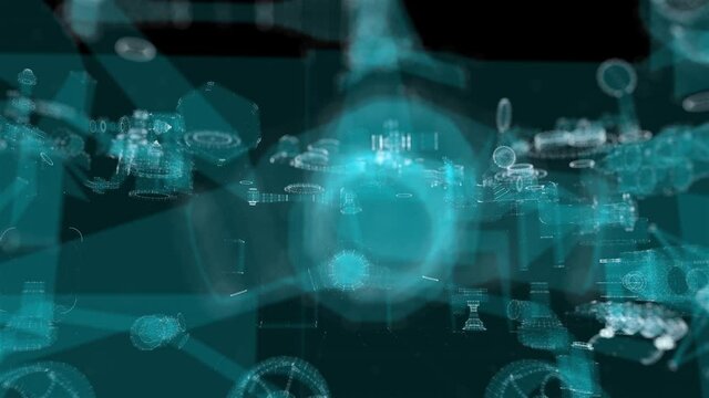 Particle hologram of Mars rover