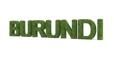 3d rendering of Burundi word isolated on white background
