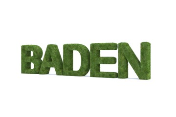 3d rendering of Baden word isolated on white background