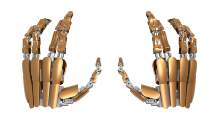 3D rendering - isolated mechanical hands